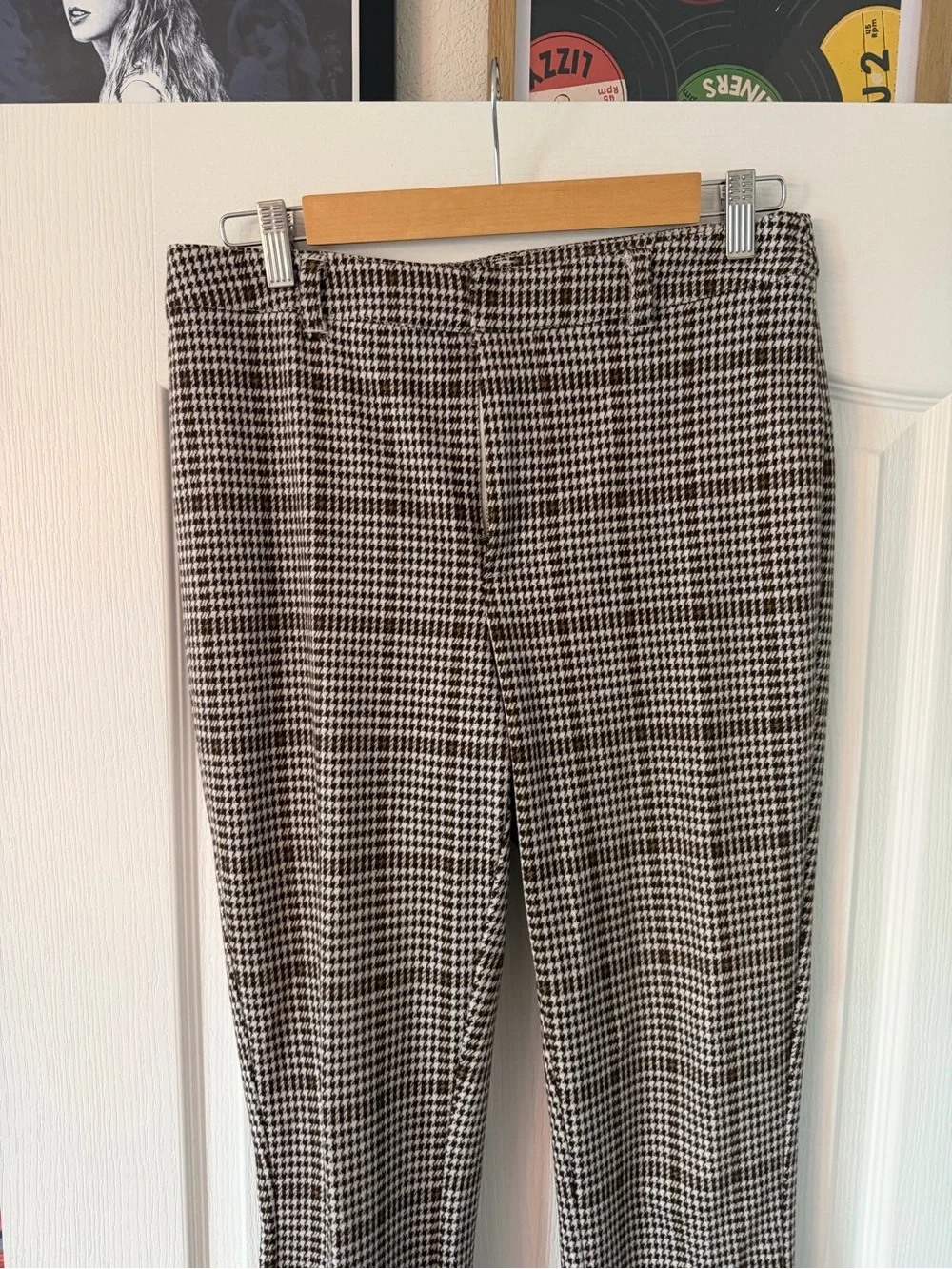 Free People Molly Houndstooth Plain Slim Fit Pants